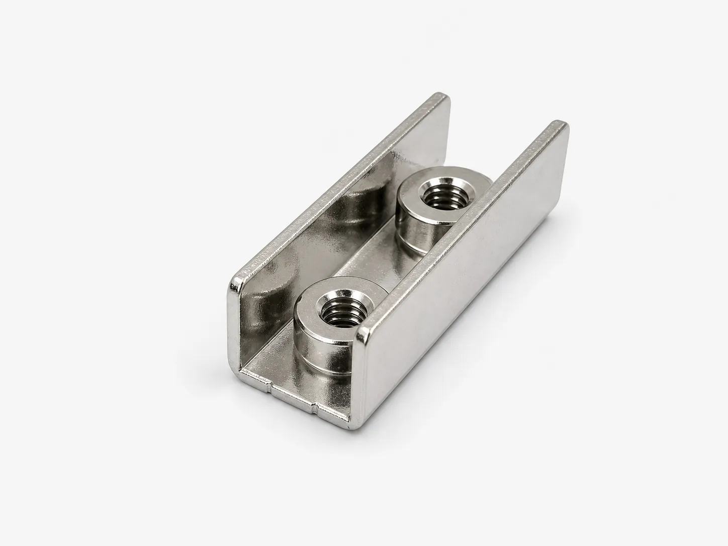 Stamped conductive connector and busbar-style metal part