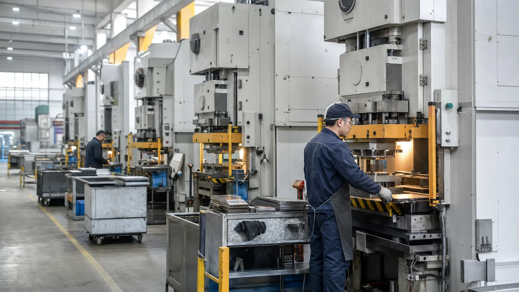 Metal stamping production floor for repeat progressive die programs