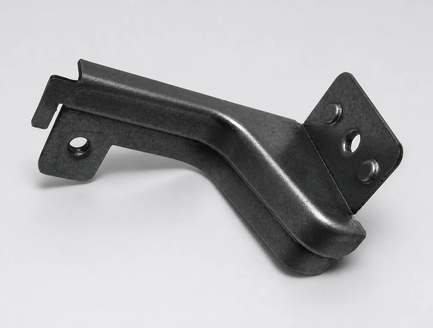Black TV stamped metal bracket and television support hardware